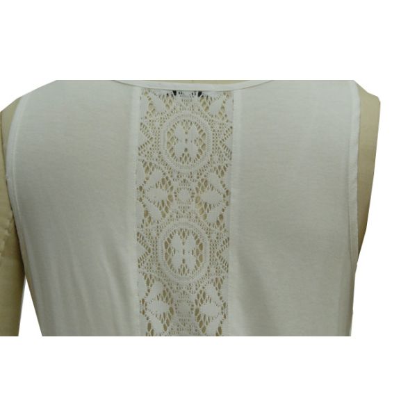 Fashion Lace Back Tank Top , Women'S 100 Percent Cotton Tank Tops Comfortable