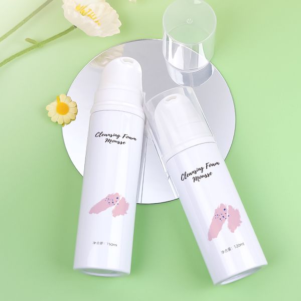 Transparent White PET Foam Pump Bottle with Press-Type Foam Pump Head and Multiple Capacity Options for Safe and Efficient Skincare