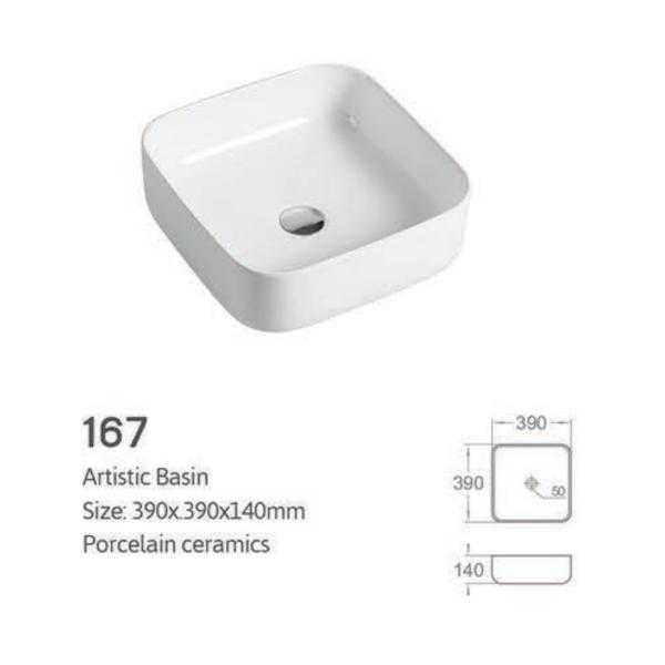Glossy Wall Mount Bath Sink Ceramic For Cabinet Lavatory Single Hole 12L
