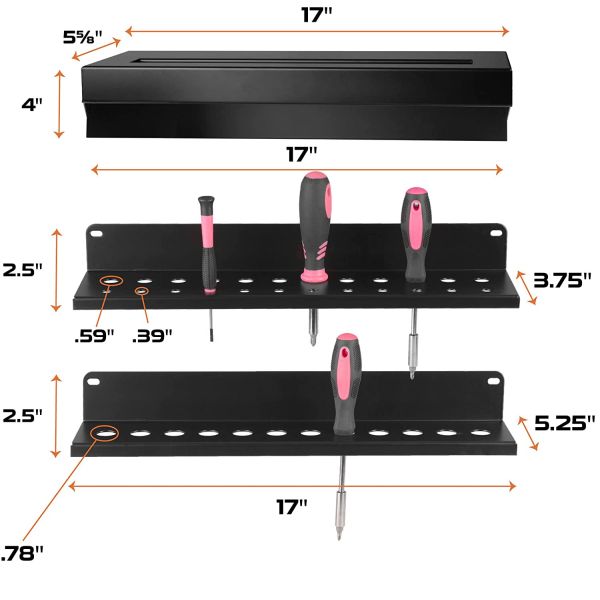 Portador de herramientas de perforación inalámbrica para organización y almacenamiento Garage Estante de acero de herramientas de mano