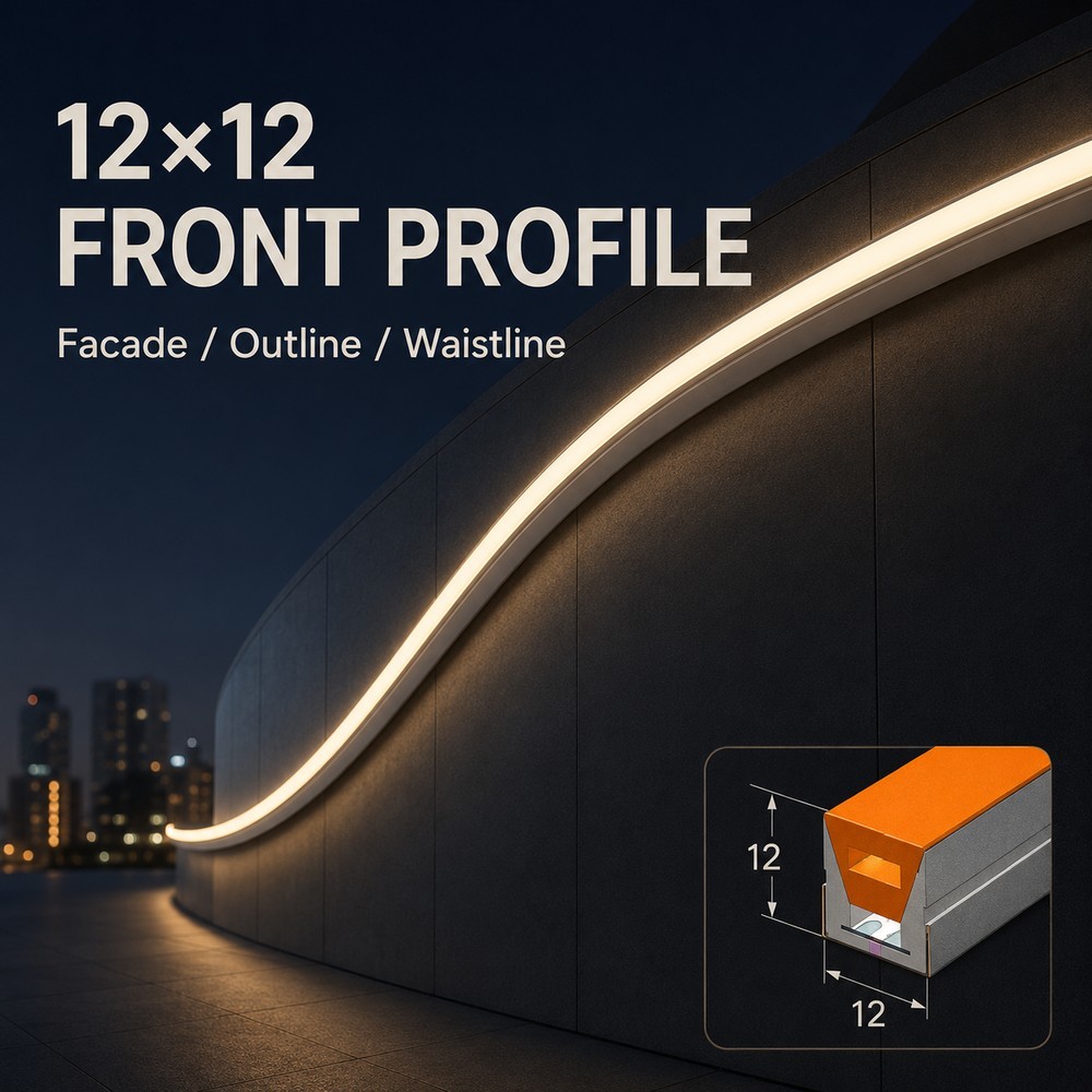 Front Emitting Silicone LED Strip Lights 12x12mm IP66 Rating 2700K 3000K 3500K 4000K 6500K
