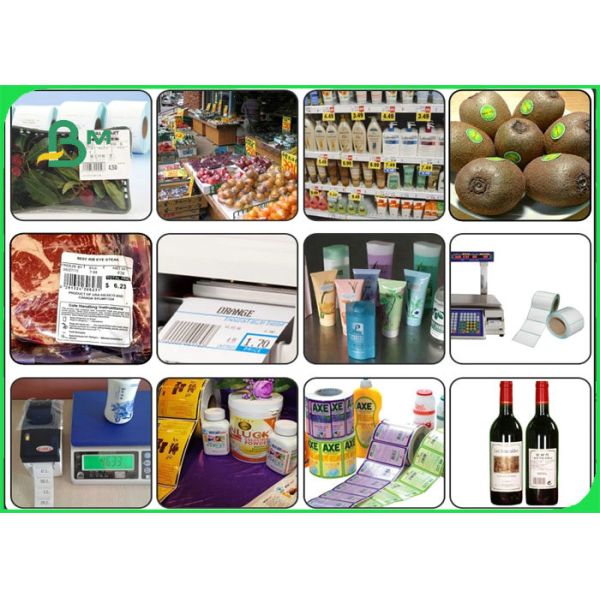 Крен стикера бумаги ярлыков ПВК теплочувствительного пробела 50гсм 75гсм термальный Крен стикера бумаги ярлыков ПВК теплочувствительного пробела 50гсм 75гсм термальный