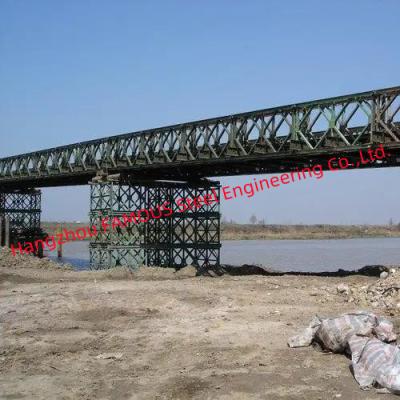 Sistema de apoio modular pré-fabricado alugado de aço CB200 do suporte da ponte de Bailey da única pista
