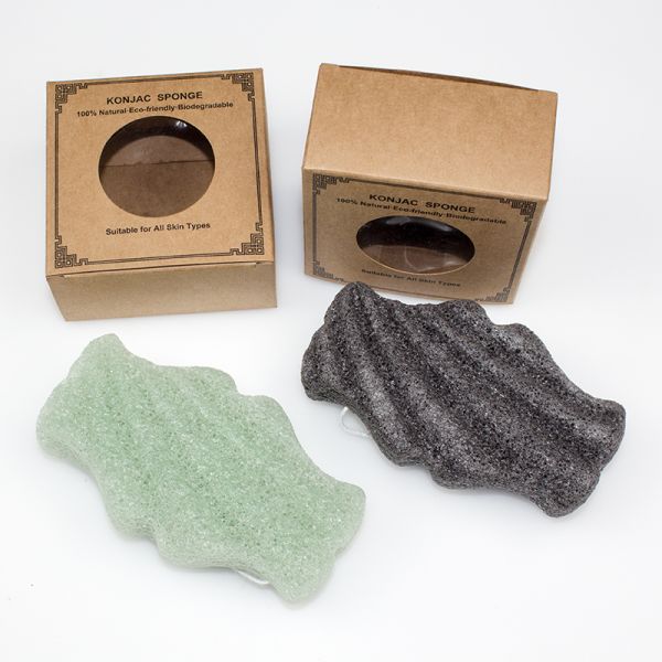 Губка стороны губки 70*70*38mm тела угля SGS 100% естественная Konjac бамбуковая