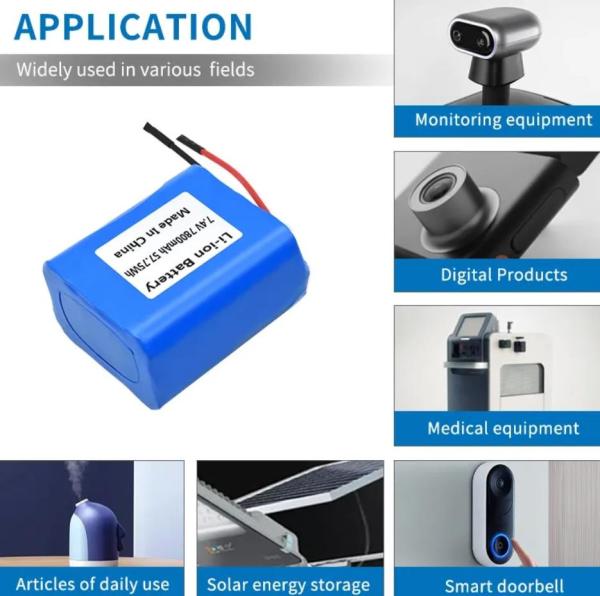 2600mah 3000mah 3.7V 7.4V 7800mah 9ah 18650 Lithium Ion Battery Packs Rechargeable