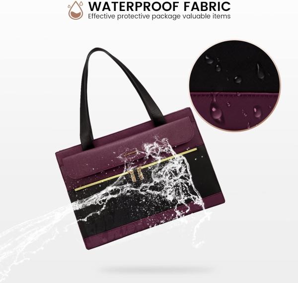 LOVEVOOK LAPTOP BAG FOR WOMEN 15.6 INCH LAPTOP TOTE WORK BAG PROFESSIONAL LEATHER COMPUTER BRIEFCASE WATERPROOF BUSINESS