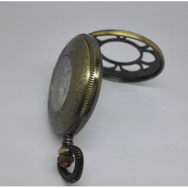 Mechanical Automatic Gold Pocket Watches Single Cover Skeleton For Men