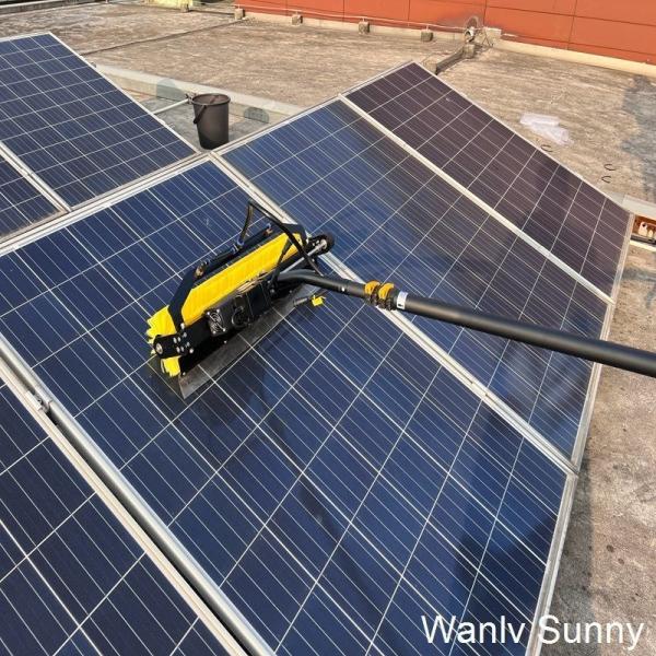 1 Limpeza de painel solar escova de rolamento Limpeza física 3,5 M Pólo de alumínio telescópico