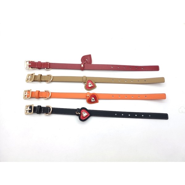 Small Fashion Modern Genuine Leather Cute Pet Supplies Collar Harness Designed For Dogs Cats And Rabbits Practical Trendy Accessories
