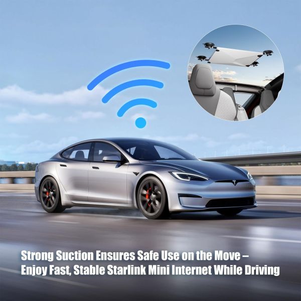 Heavy-Duty Suction Cup Car Mount for Starlink Mini, Secure Vehicle Roof Adapter Kit for Driving