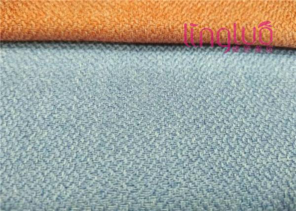 Sofa Cover Herringbone Linen Fabric No Harmful Chemicals ROHS Certification