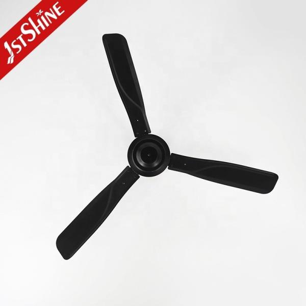 1stshine Ventilador de teto com 5 velocidades controle remoto padrão vento lâmina de metal preto