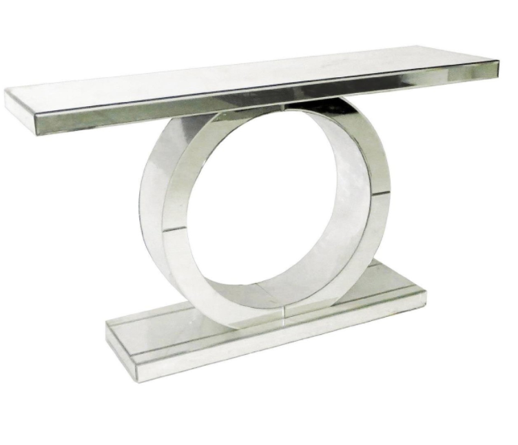 Accent Crystal Mirrored Console Table Hotel Entryway Furniture