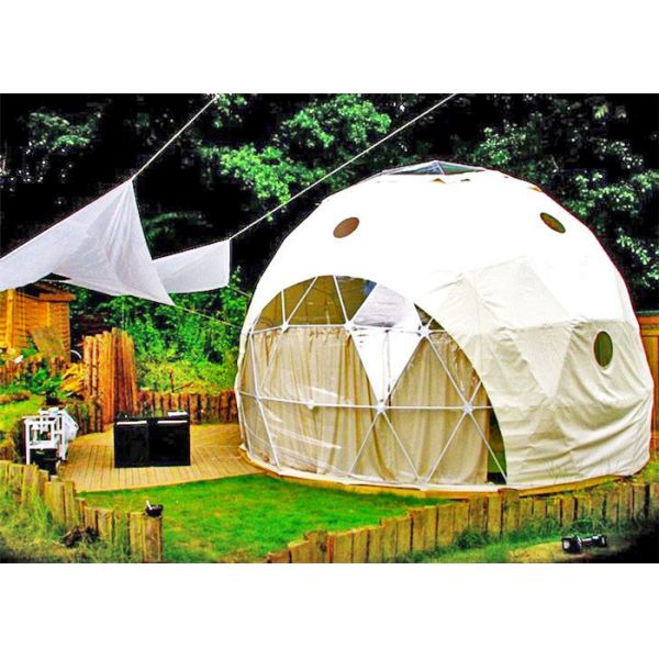 White PVC Wind Resistant Sidewall Party Geo Dome Tent With Steel