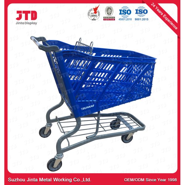 пластиковая корзина Chrome вагонетки 125L покрыла для торгового центра