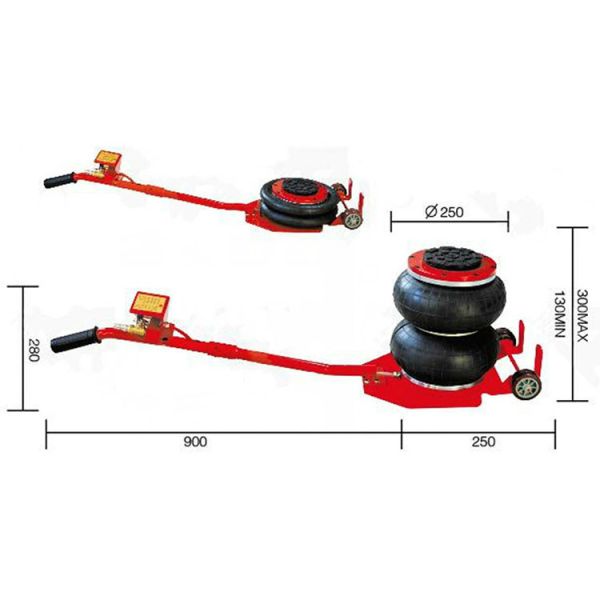 Pneumatic Air Powered Car Jack , 2000kg Air Bag Car Jack Labor Saving