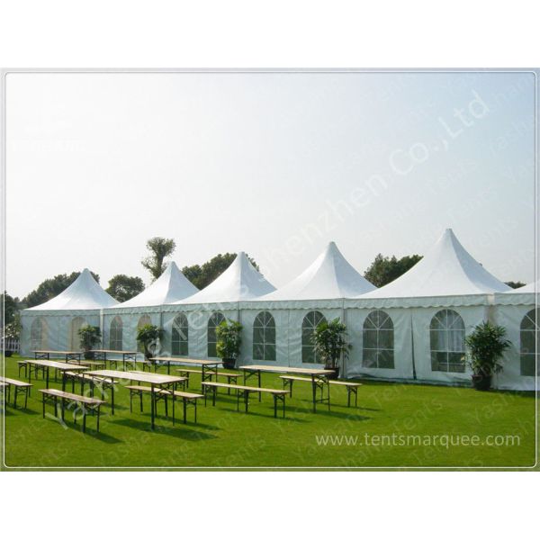 25m Width Hard Glass Wall Clear Top Tent Aluminum Alloy Main Profile
