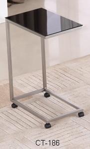 Stainless Steel Glass Side Table High Stability Movable With Casters CT-186