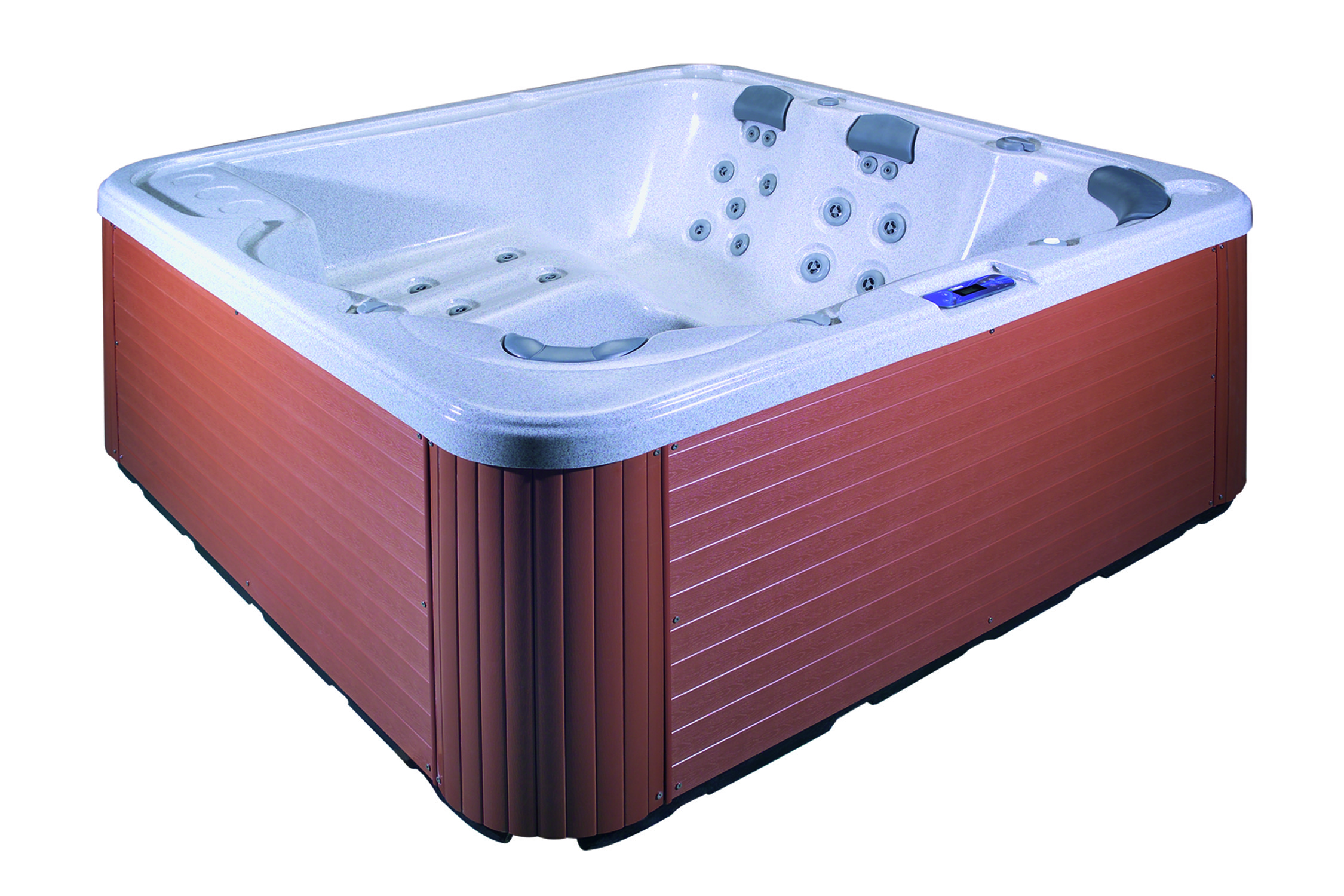 4 - 6 Seats Square Acrylic Whirlpool Massage Outdoor Bathtubs with ABS Bottom Base