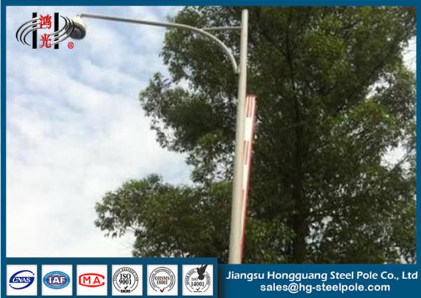 Road Street Cctv Camera Pole , Traffic Light Steel Hot Dip Galvanized Pole