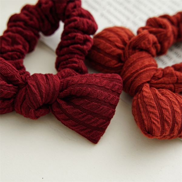 PP cotton colorful filled bow baby girl hair bands scrunchie wool headwear Women's elastic headband accessories