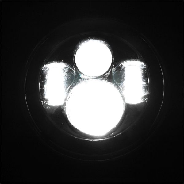 Black Automobile Led Headlights , Harley Davidson Led Motorcycle Headlight