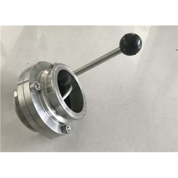SS Butterfly Valve / Tri Clamp Butterfly Valve With Multi Position Plastic