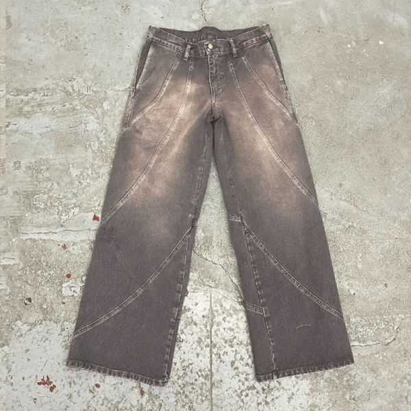 Anti Static Mens Streetwear Sweatpants Blank Cotton Straight Wide Leg Baggy Sweatpants