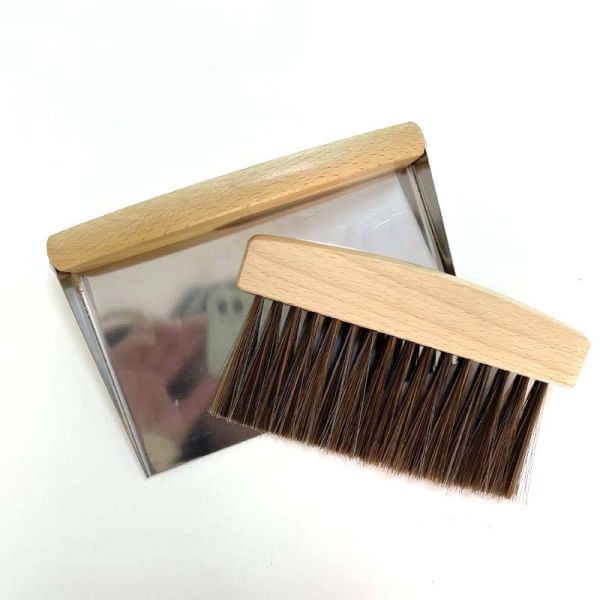 Деревянная метла и совок 13x8x4 см, набор инструментов для чистки стола