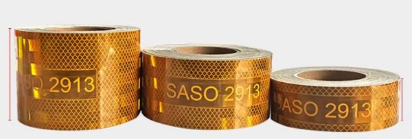 Saudi Arabian Market High Visibility 5CM*25M Yellow Red White Saso2913 Eye-catching Tape Dm Saso 2913 Automotive Reflective Tape