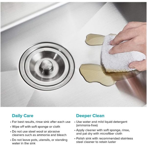 Overflow Double Bowl Stainless Steel Wash Up Sink Kitchen