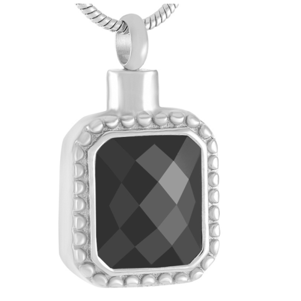 Square Silver Gold Rose Gold Color Cremation Jewelry For Ashes Keepsake Urn Necklace Women Men Memorial Jewelry Pendant With Rhinestone