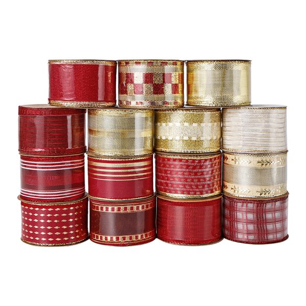MSD 38mm Wire Edge Ribbon for Crafts DIY Gift Package Wrapping RIBBONS Pattern SOLID COLOR