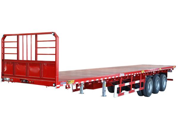 O reboque vermelho 30T do caminhão do leito Q235 triplica Axle Flatbed Trailer 20ft