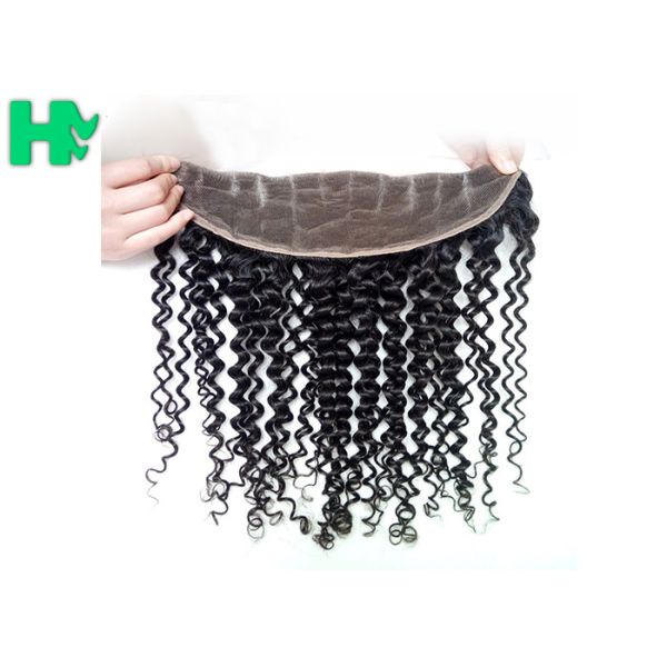 100% Human Virgin Hair 13*4 Closure Deep Curly With Baby Hair 8-24 inch