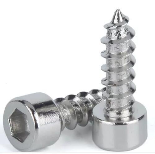 Allen Hex Socket Cap Head Self Tapping Wood Screws Nickel Plated Steel