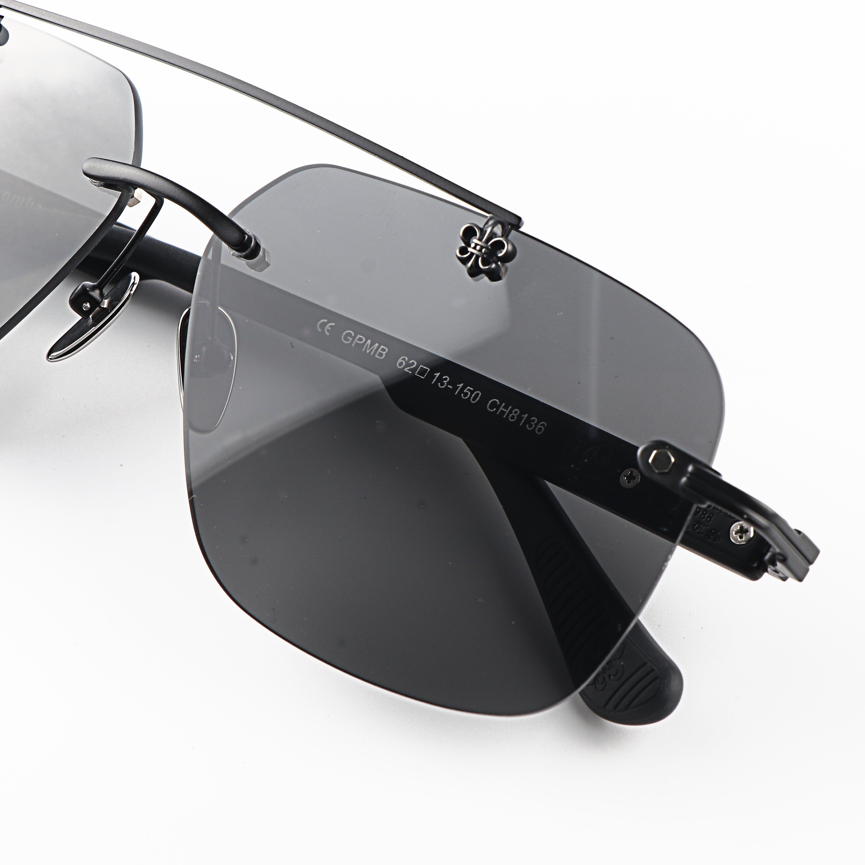 Design Decoration Retail Men pilot Motorcycle Tea Shades Glasses Unisex Uv400 Titanium Rimless Sports Customize Sunglasses China