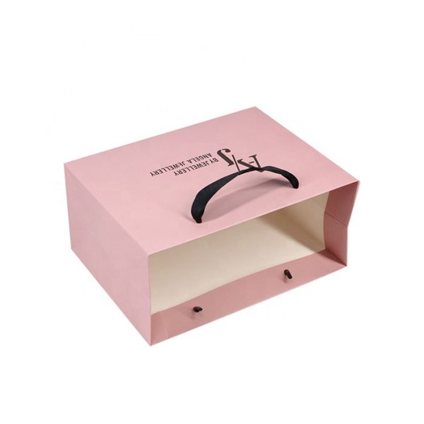 Лоснистое слоение обувает бумажные мешки одежды 250gam покрыло розовые сумки Kraft