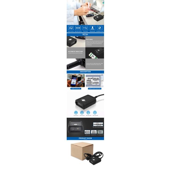 Industrial Fixed Mount Scanner 60CM/S Scan Speed 4 Mil High-Precision Fast Decoding