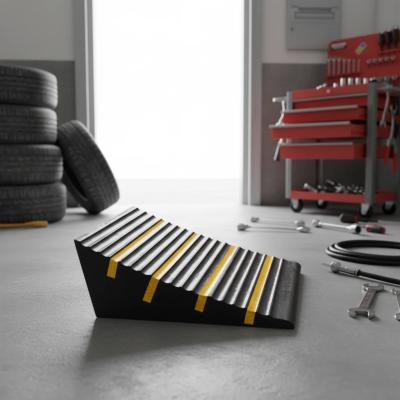 Heavy Duty Speed Bump 600*400*300mm Reflective Wheel Stopper/ Car Stopper Rubber Designed for Parking Lots Garages Shopping Malls Offices and Hospitals Providing Vehicle Control