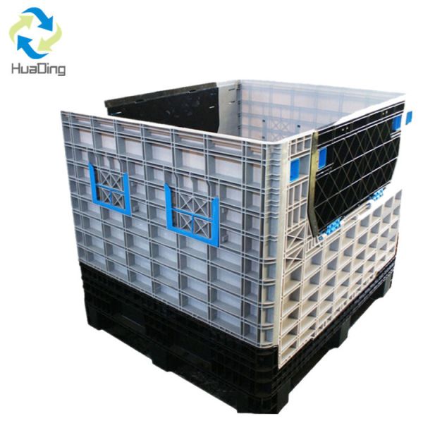 Single Faced Style Foldable HDPE Plastic Pallet Box for Automotive Battery Storage