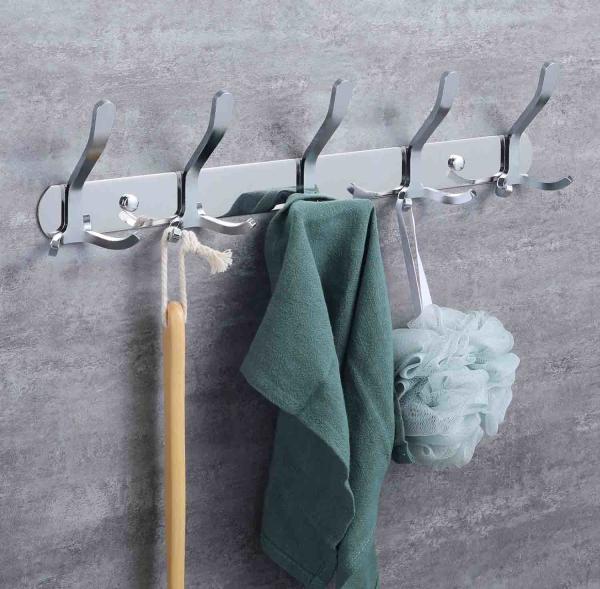Chrome Plating Silver Stainless Steel Bathroom Towel Hooks Waterproof Multipurpose