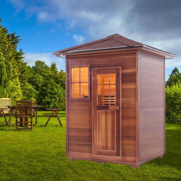 2 - 3 Person Carbon Panel Outdoor Dry Sauna Room House Shape