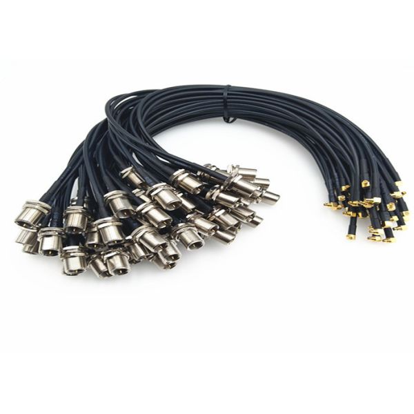 Male To Male RF Cable Assemblies With Rear Mount FME To MMCX Male Connector