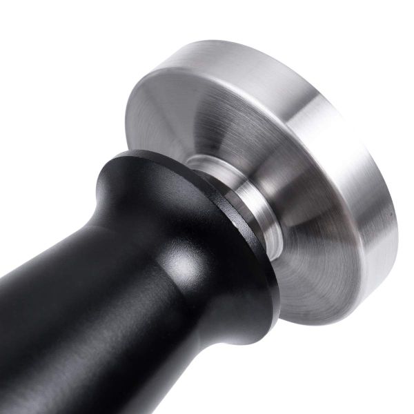 Black Mechanical Espresso Tamper With Spring 58mm Adjustable Grip Black