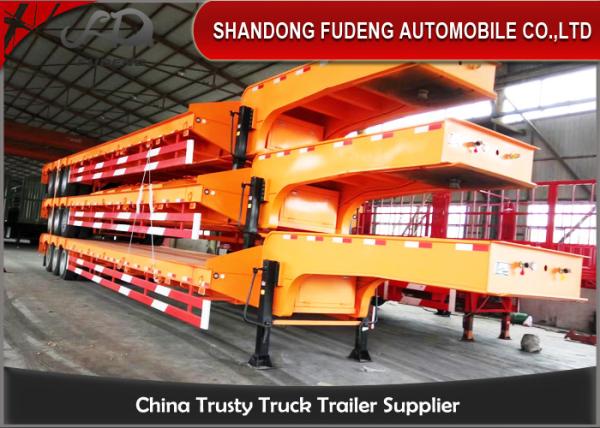 80 Tons Low Bed Semi Trailer With Mechanical Ladder BPW / FUWA Axle