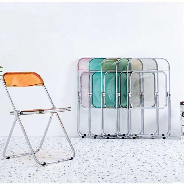 Portable Indoor Outdoor Chair Transparent Metal Plastic Folding Chairs