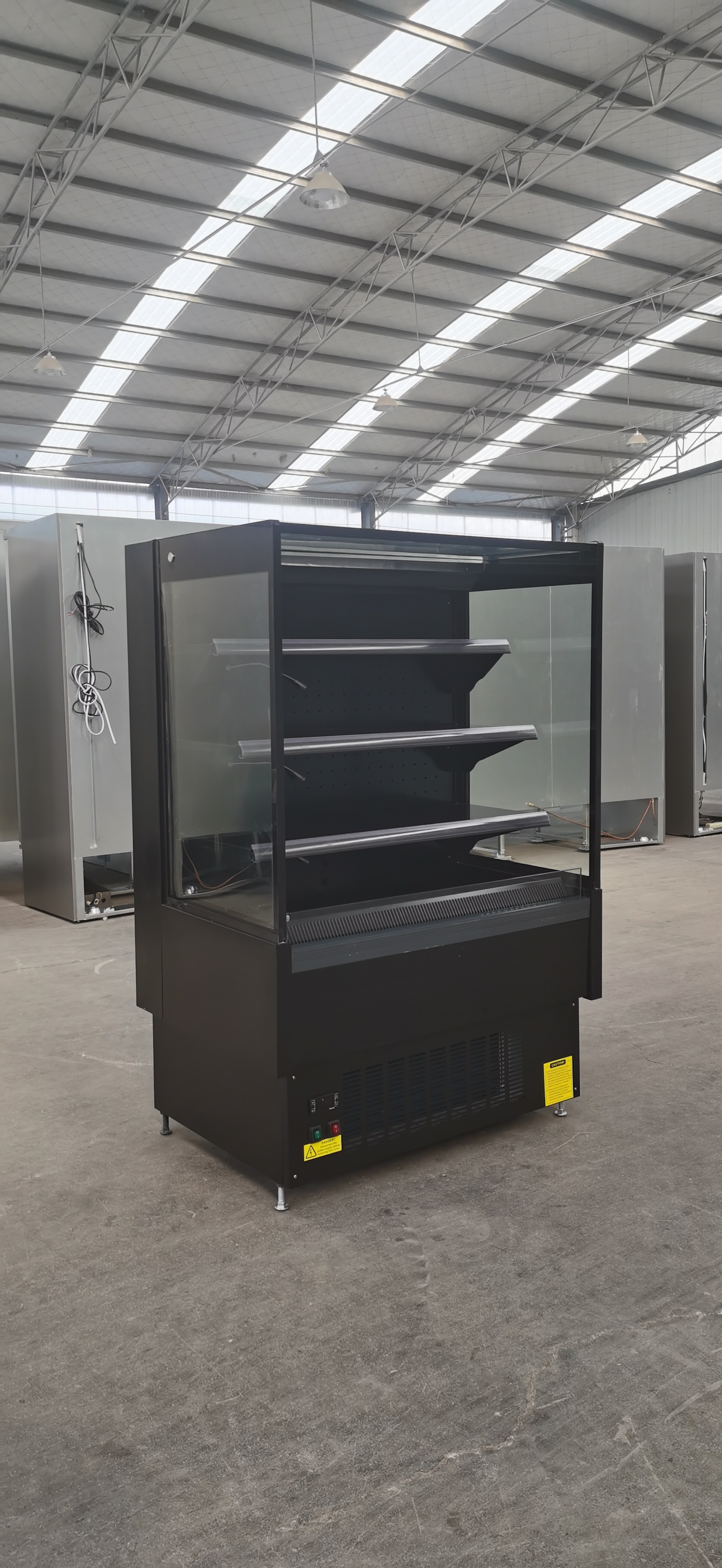 SEMI вертикаль Refrigerated самосхват квадрата и идет охладитель R404a дисплея