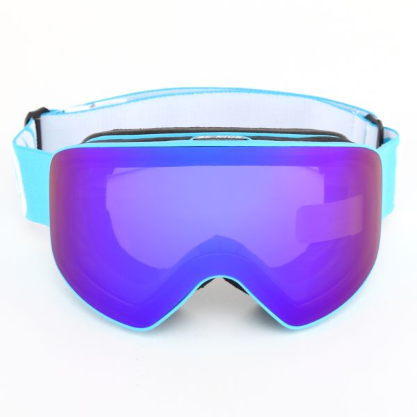Yellow Spherical Flat Light Ski Goggles , No Fog Ski Goggles Detachable Elastic Strap
