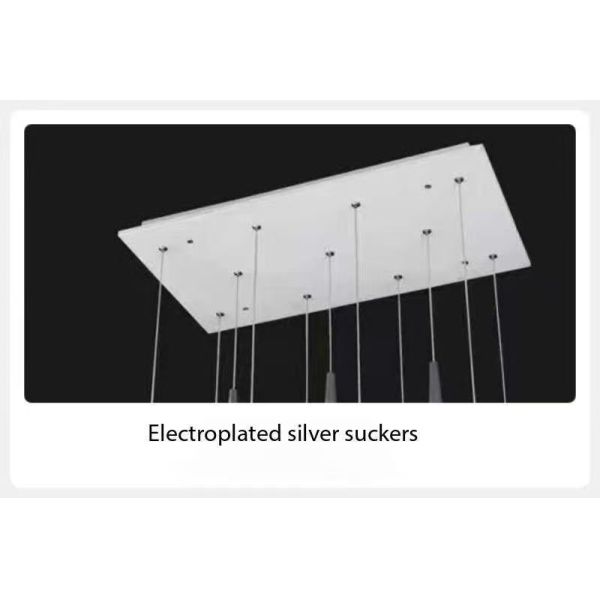 Modern Villa Loft Apartment Stair Light With Three Colors Changing Crystal Chandelier